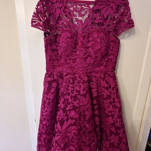 Ted Baker Floral Dress - Magenta Lace - Size 5